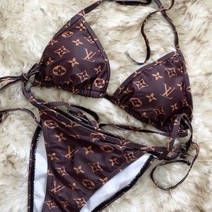 LV designer bikini in brown, size SMALL